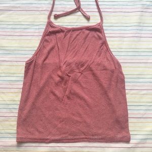 Red Stripe Haltar Top